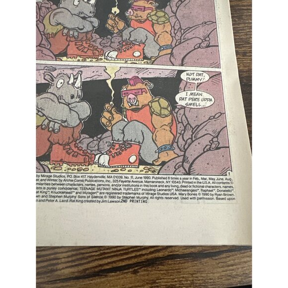 Archie Series Teenage Mutant Ninja Turtles Comic #11 June 1990 Adventure Series - Picture 6 of 6